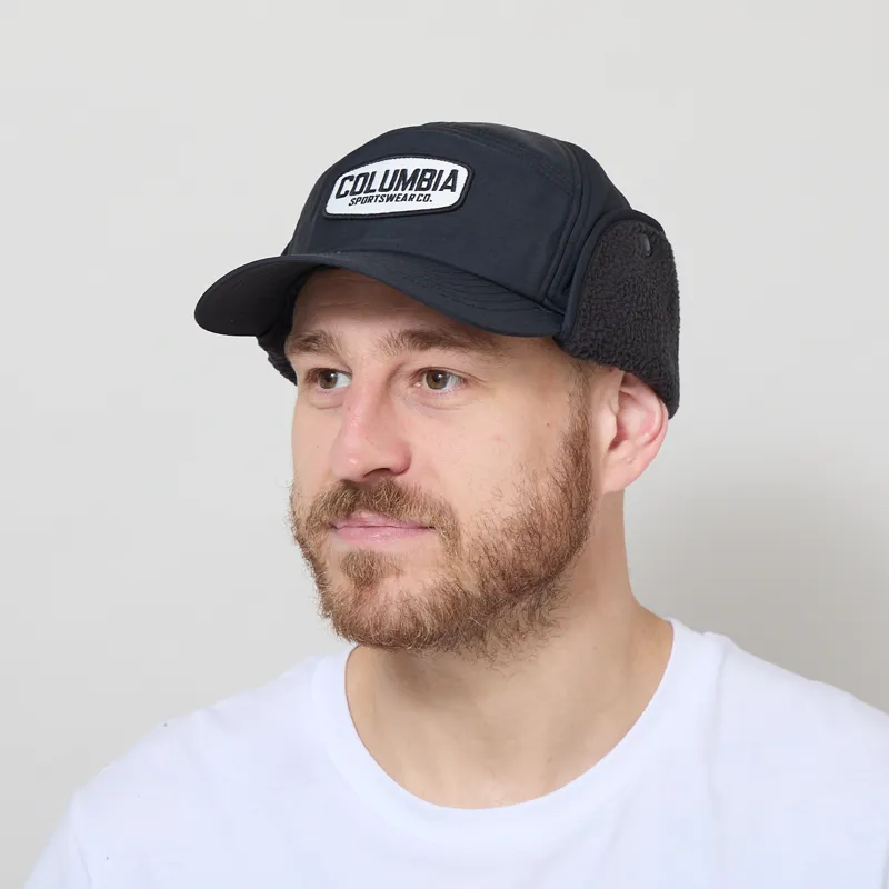Columbia Landroamer Ear Flap Cap Black Working Badge
