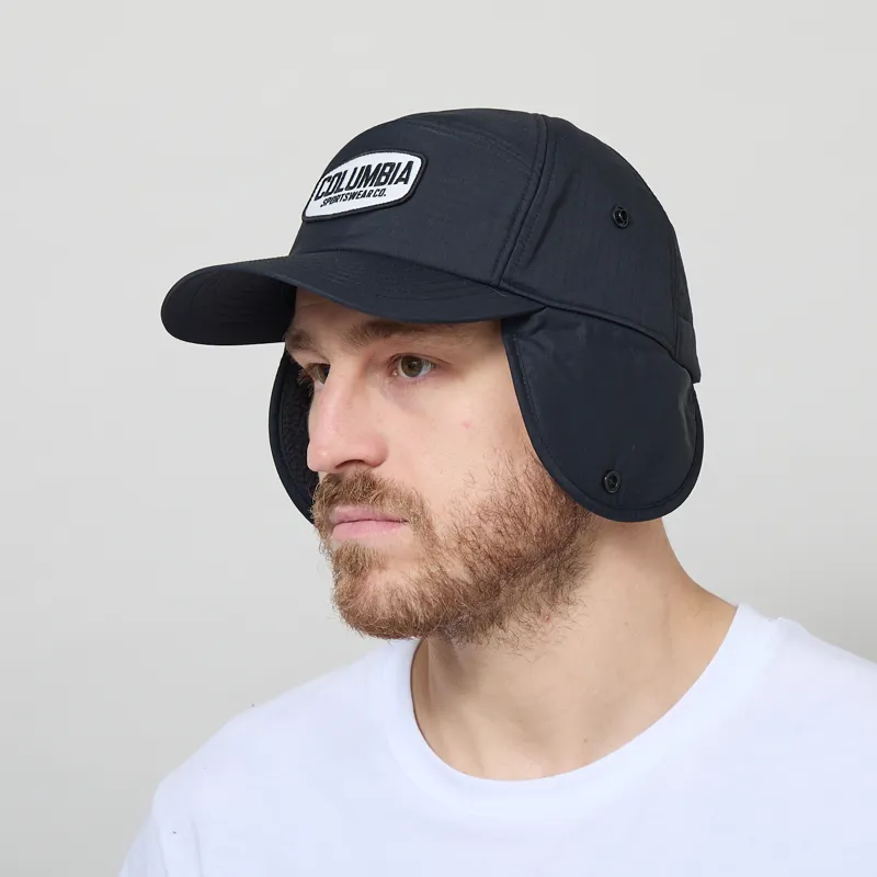 Columbia Landroamer Ear Flap Cap Black Working Badge-1