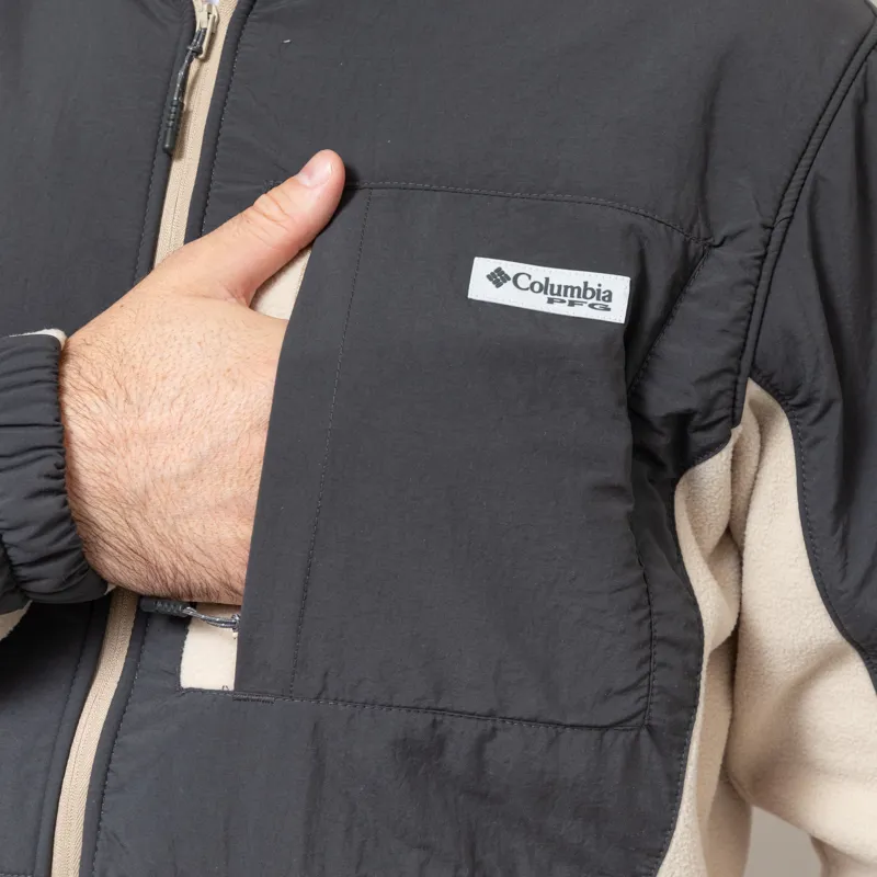 Columbia PFG Uncharted Fleece Jacket Shark Ancient Fossil-12