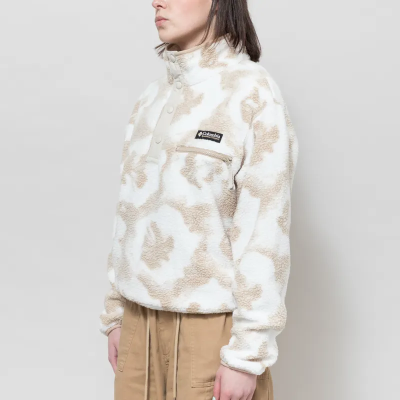 Columbia Womens Helvetia II Printed Half Snap Fleece Sea Salt Sprayflower-1