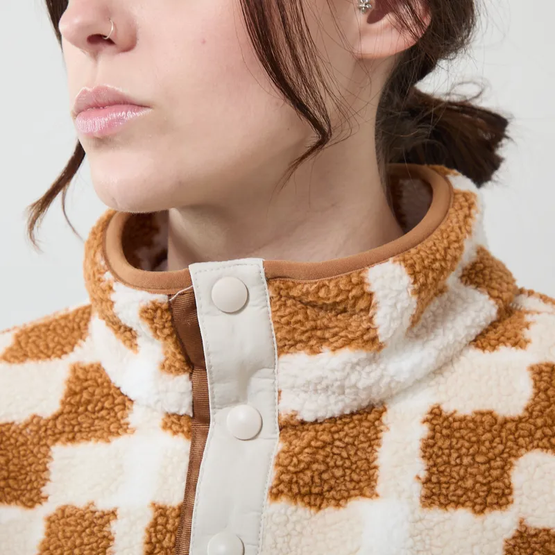 Columbia Womens Helvetia II Printed Half Snap Fleece Camel Brown Geostack-3