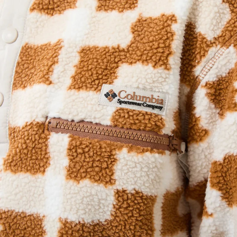 Columbia Womens Helvetia II Printed Half Snap Fleece Camel Brown Geostack-5