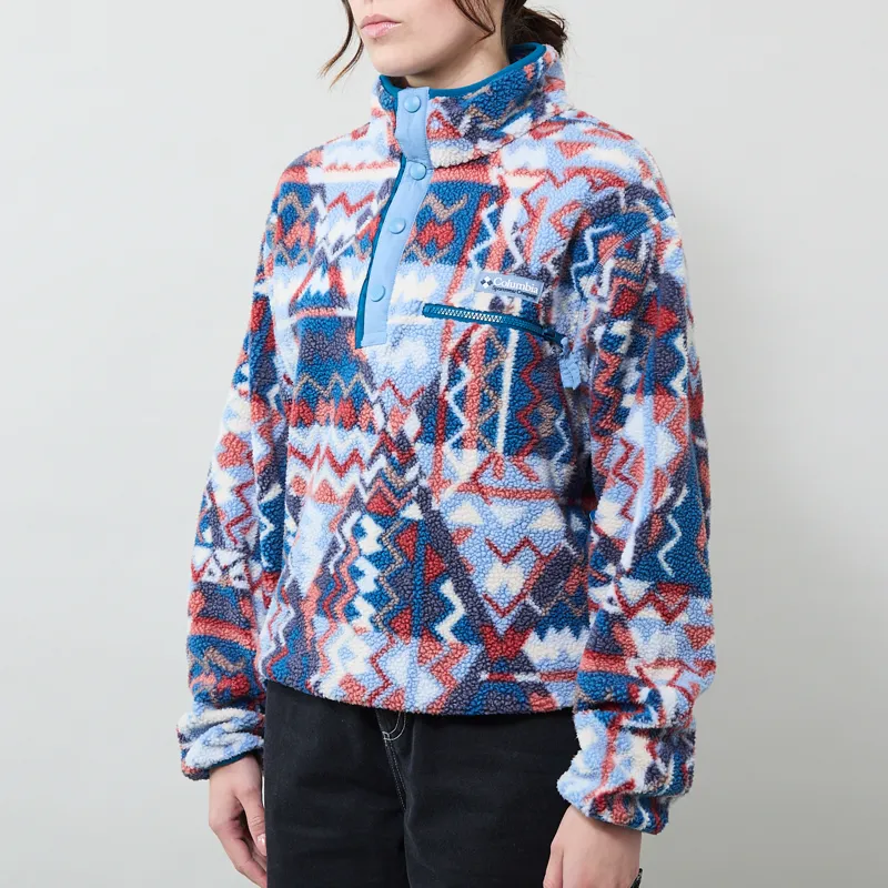 Columbia Womens Helvetia II Printed Half Snap Fleece Rainy Day Geomix-1