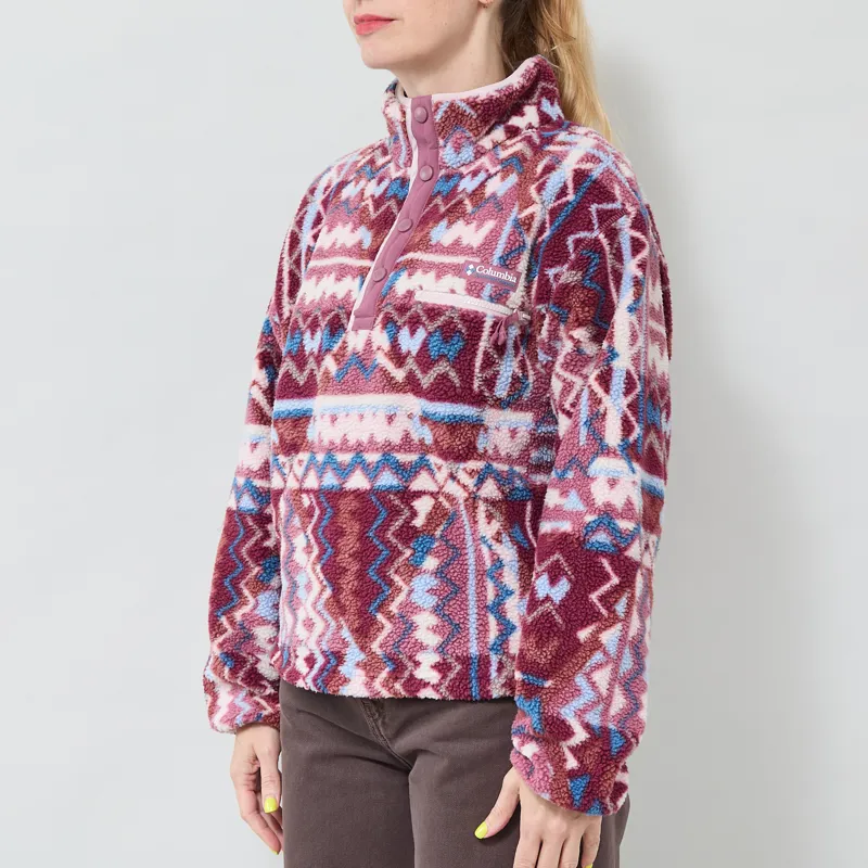Columbia Womens Helvetia II Printed Half Snap Fleece Antique Mauve Geomix-1