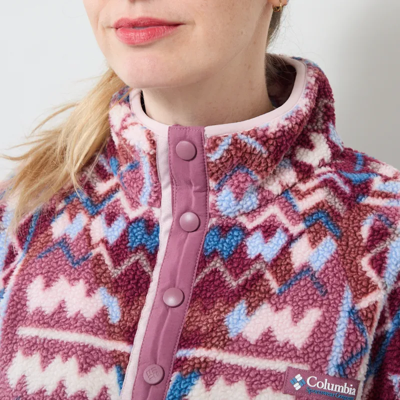 Columbia Womens Helvetia II Printed Half Snap Fleece Antique Mauve Geomix-3