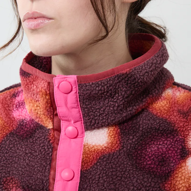 Columbia Womens Helvetia II Printed Half Snap Fleece Red Oxide Dyeflower-3