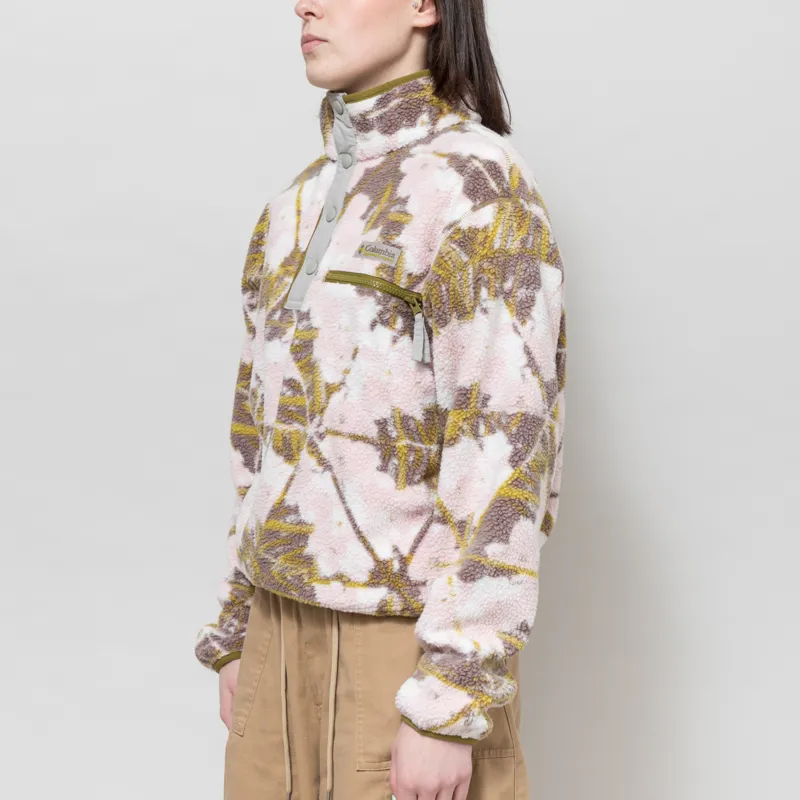 Columbia Womens Helvetia II Printed Half Snap Fleece Pink Agate Florascope-1