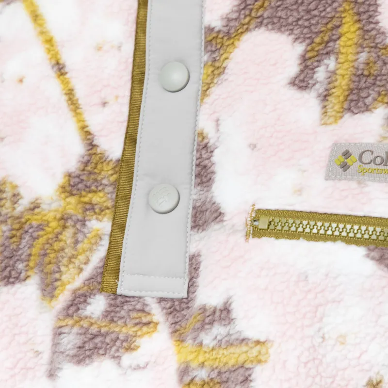 Columbia Womens Helvetia II Printed Half Snap Fleece Pink Agate Florascope-4