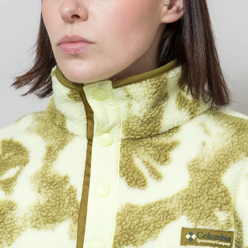 Columbia Womens Helvetia II Printed Half Snap Fleece Citron Haze Sprayflower-3