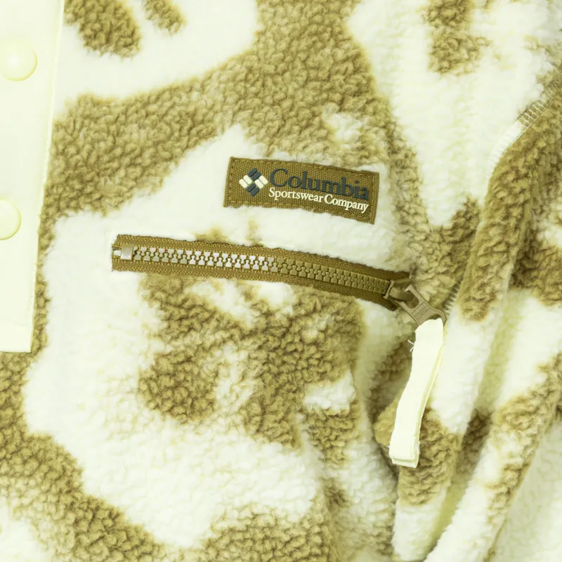 Columbia Womens Helvetia II Printed Half Snap Fleece Citron Haze Sprayflower-5