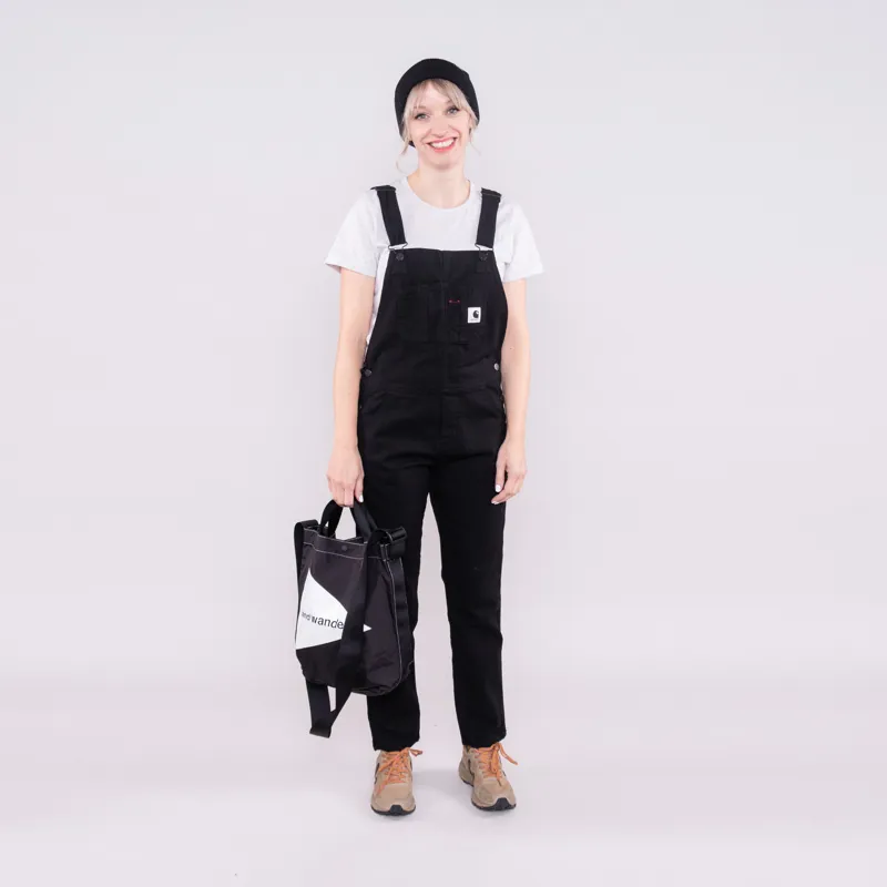Carhartt WIP Womens Bib Overall Black Hudson Stretch Canvas-1