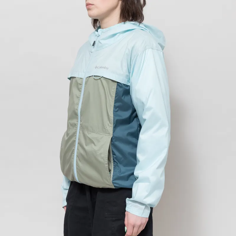 Columbia Womens Crested Canyon Hooded Windbreaker Safari Everblue Marine Light-1