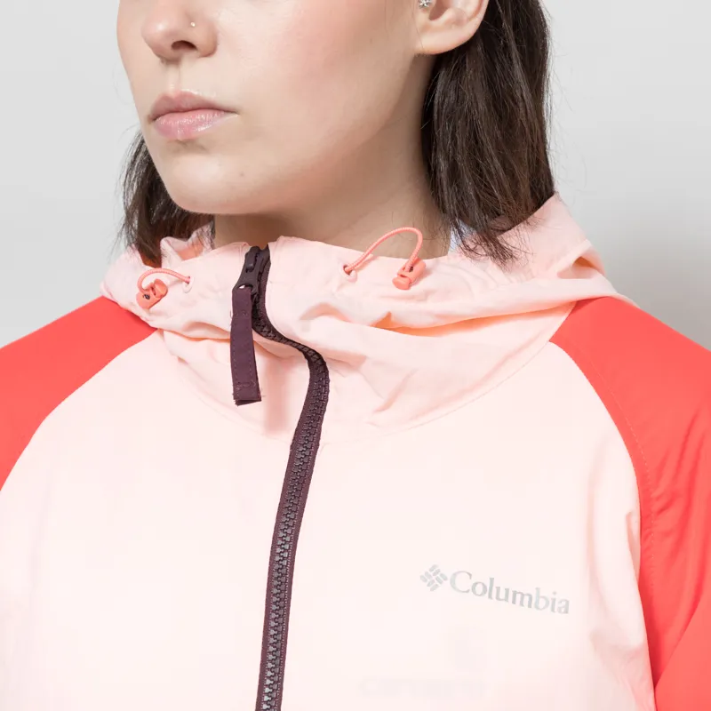 Columbia Womens Spire Valley Hooded Windbreaker Moonvista Pink Sand Poppy Red-3
