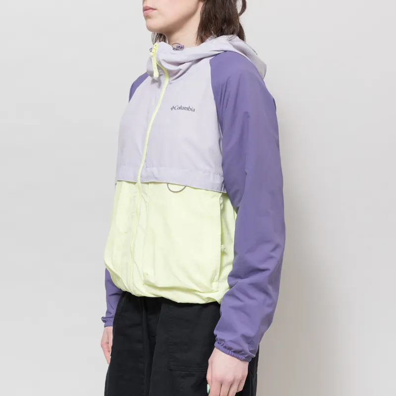 Columbia Womens Spire Valley Hooded Windbreaker Citron Haze Lavender Storm-1