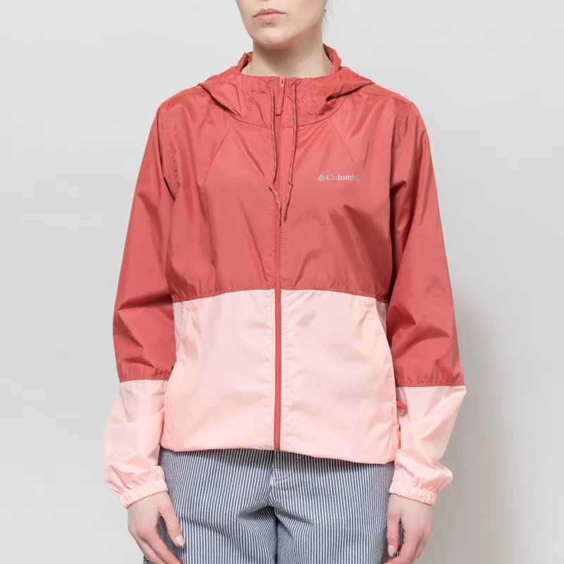 Columbia Womens Flash Forward II Hooded Windbreaker Washed Red Pink Sand-1