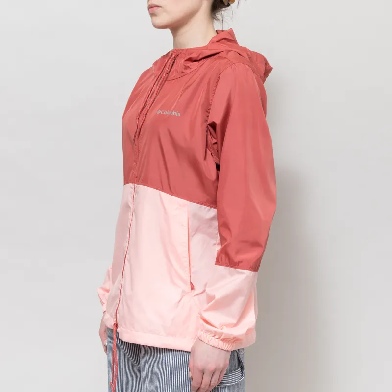 Columbia Womens Flash Forward II Hooded Windbreaker Washed Red Pink Sand-2