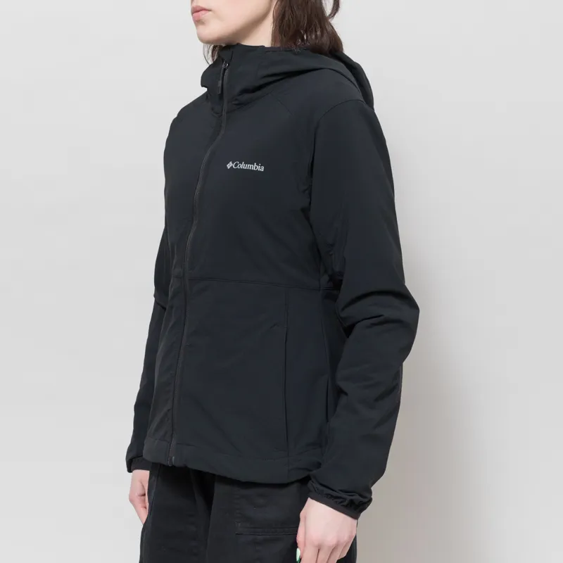 Columbia Womens Heather Canyon II Hooded Hiking Softshell Jacket Black-1