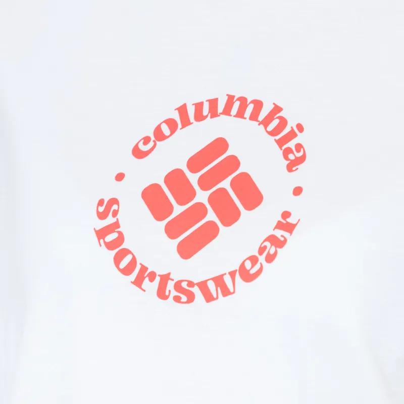 Columbia Womens Rolling Bend Graphic Cropped T Shirt White Gem Focused-3