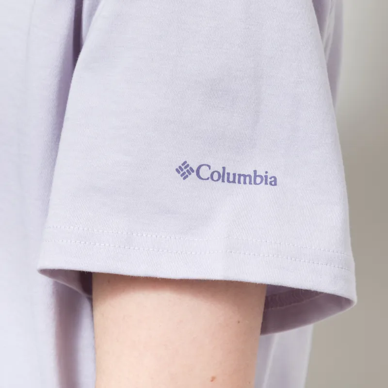 Columbia Womens Rolling Bend Graphic Cropped T Shirt Lavender Pearl Gem Focused-4