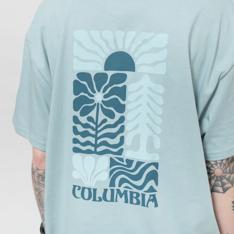 Columbia Womens Rolling Bend Graphic Oversized T Shirt Crushed Blue Floral Groove-2