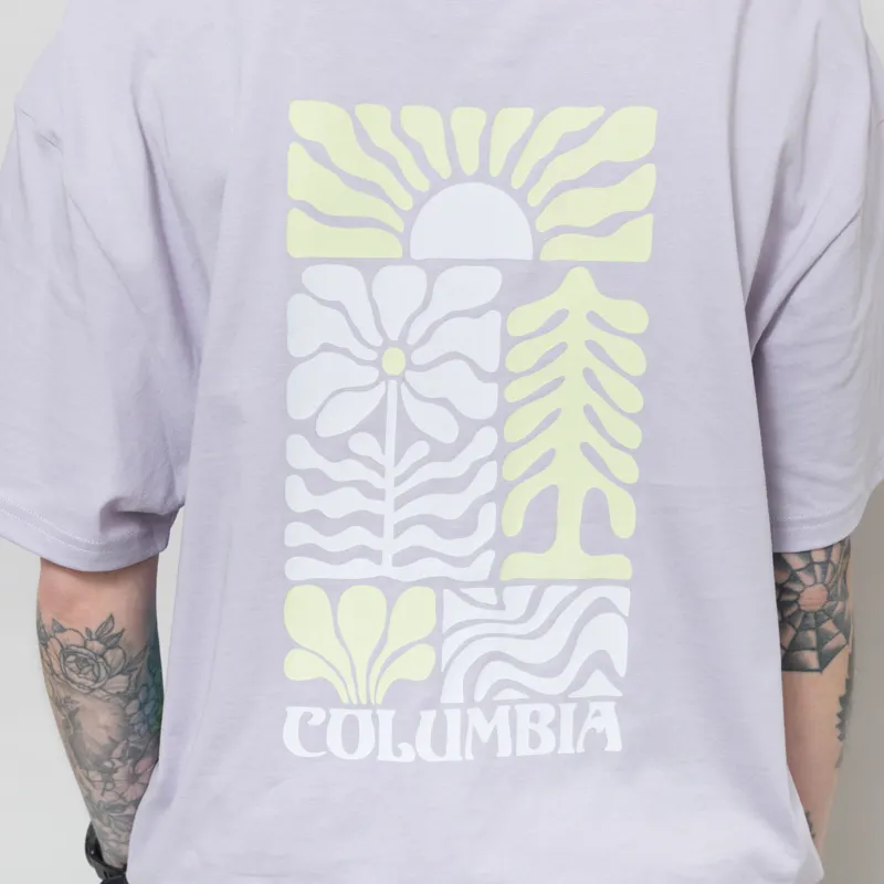 Columbia Womens Rolling Bend Graphic Oversized T Shirt Lavender Pearl Floral Groove-2