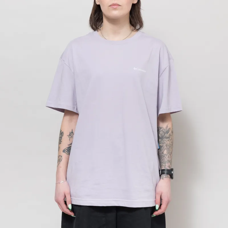 Columbia Womens Rolling Bend Graphic Oversized T Shirt Lavender Pearl Floral Groove-1