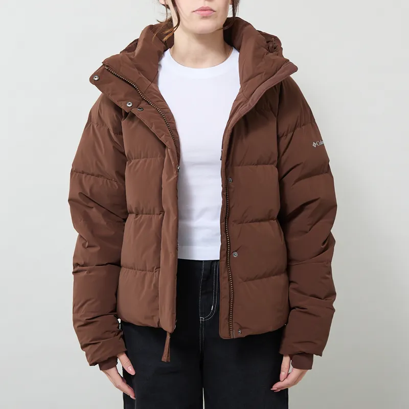 Columbia Womens Amaze Puff Hooded Down Jacket Tobacco-2