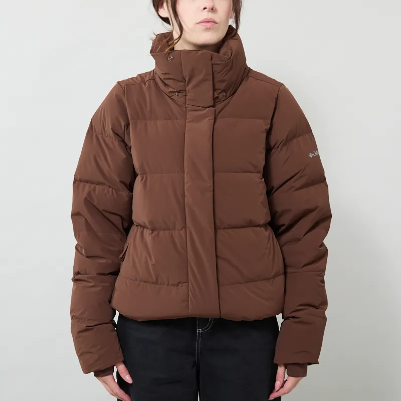 Columbia Womens Amaze Puff Hooded Down Jacket Tobacco-1