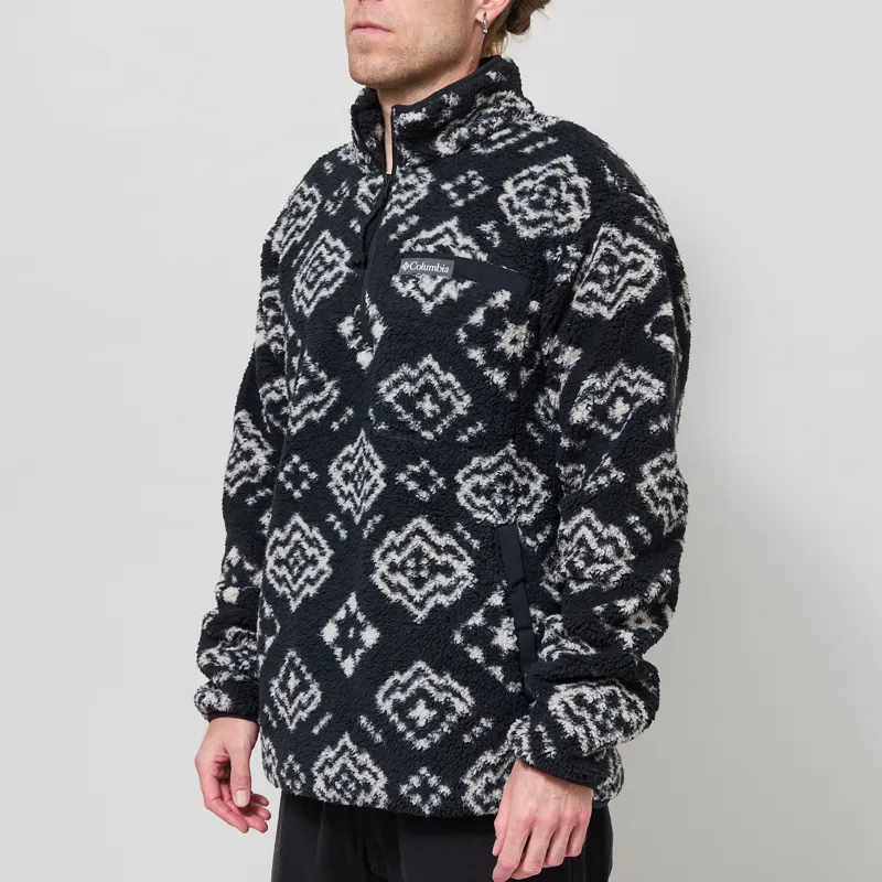 Columbia Rugged Ridge Sherpa Half Zip Fleece Black Checked Out-1