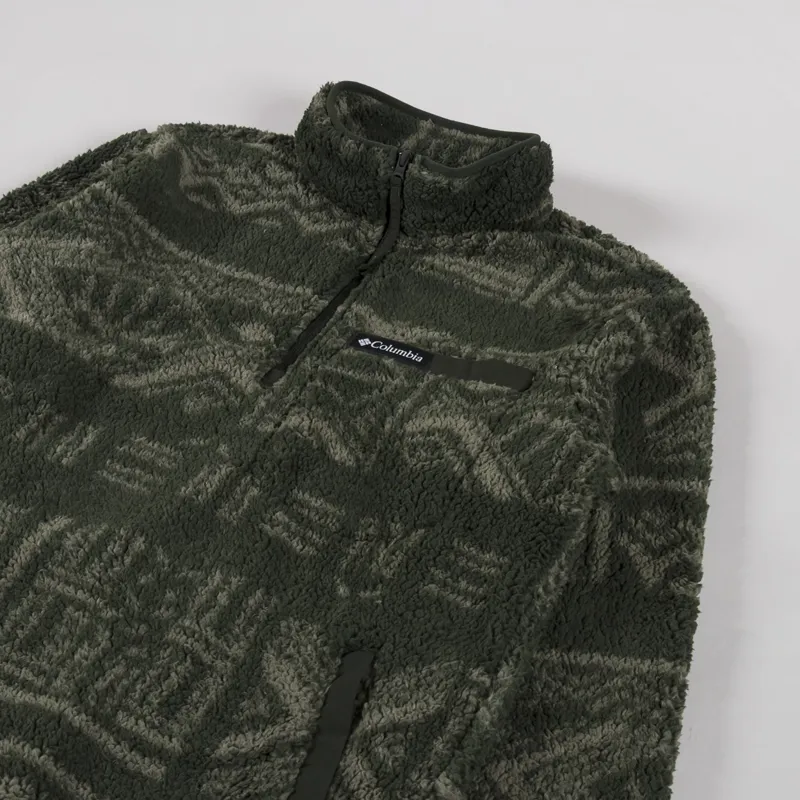 Columbia Rugged Ridge Sherpa Half Zip Fleece Greenscape Deschutes Days-2