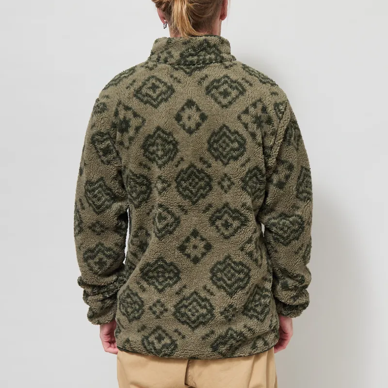 Columbia Rugged Ridge Sherpa Half Zip Fleece Stone Green Greenscape-2
