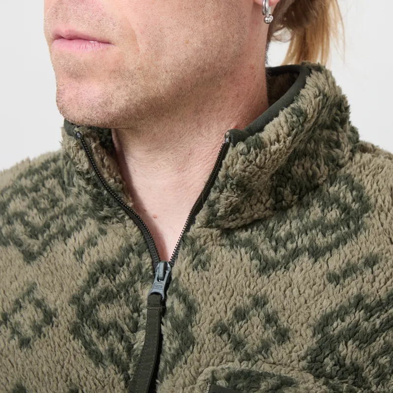 Columbia Rugged Ridge Sherpa Half Zip Fleece Stone Green Greenscape-3