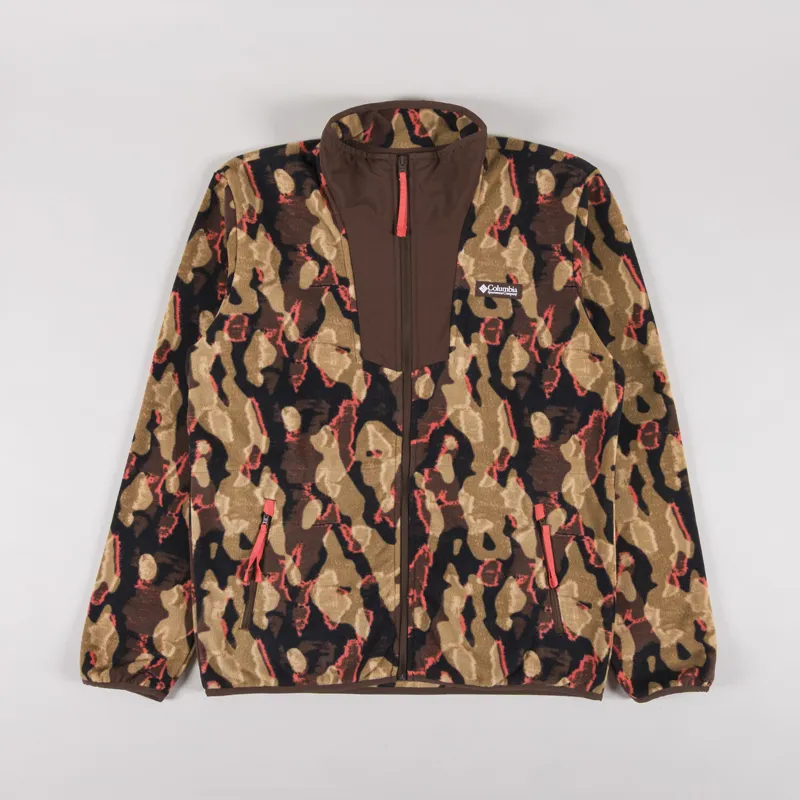 Columbia Sequoia Grove Printed Full Zip Fleece Tobacco Treebark