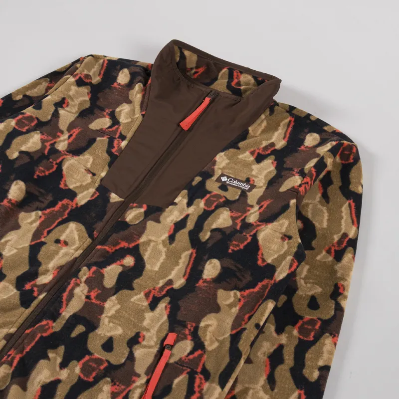Columbia Sequoia Grove Printed Full Zip Fleece Tobacco Treebark-2