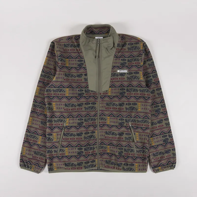 Columbia Sequoia Grove Printed Full Zip Fleece Stone Green Horizons
