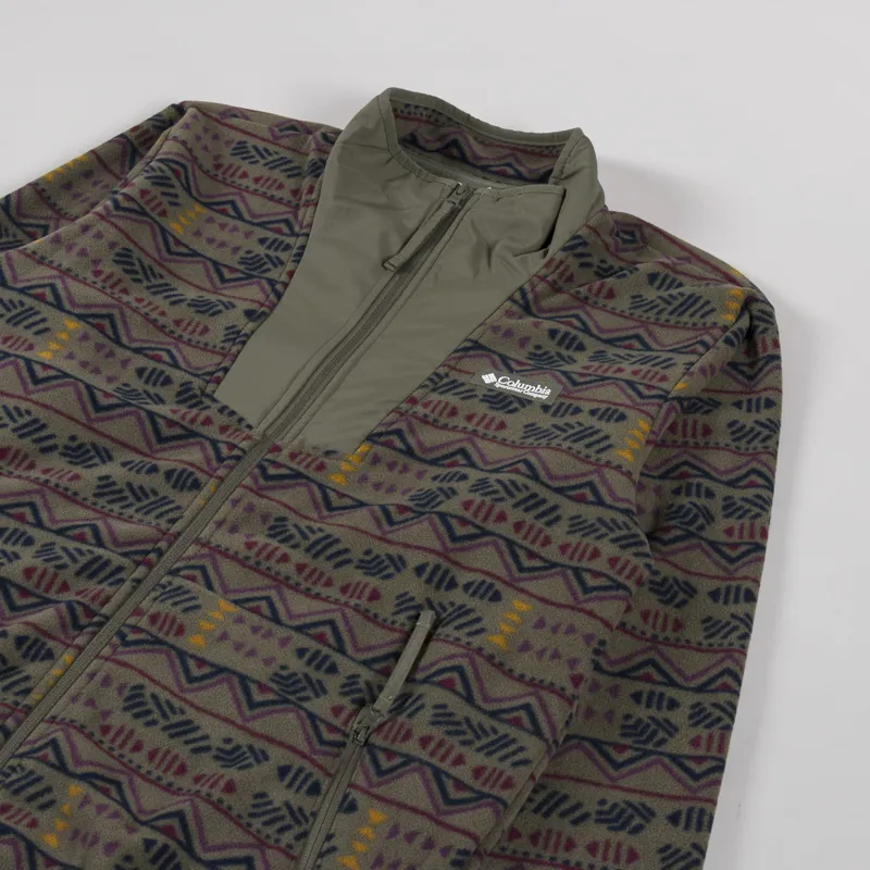 Columbia Sequoia Grove Printed Full Zip Fleece Stone Green Horizons-2