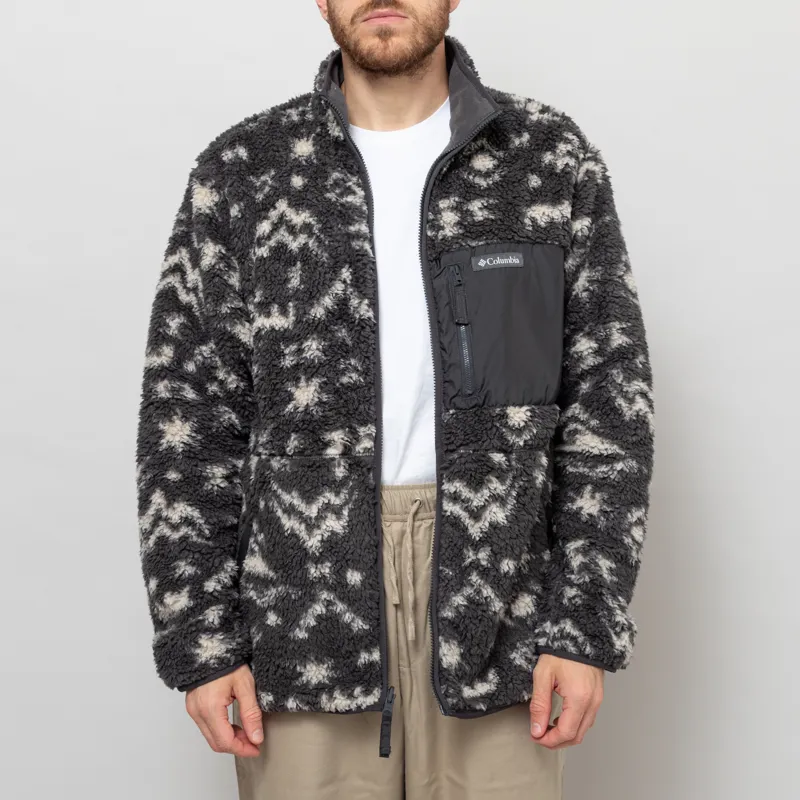 Columbia Winter Pass Reversible Sherpa Fleece Jacket Shark Peaked Tonal-2