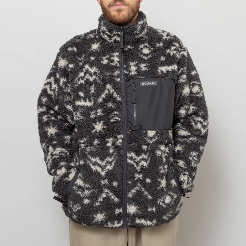 Columbia Winter Pass Reversible Sherpa Fleece Jacket Shark Peaked Tonal-1