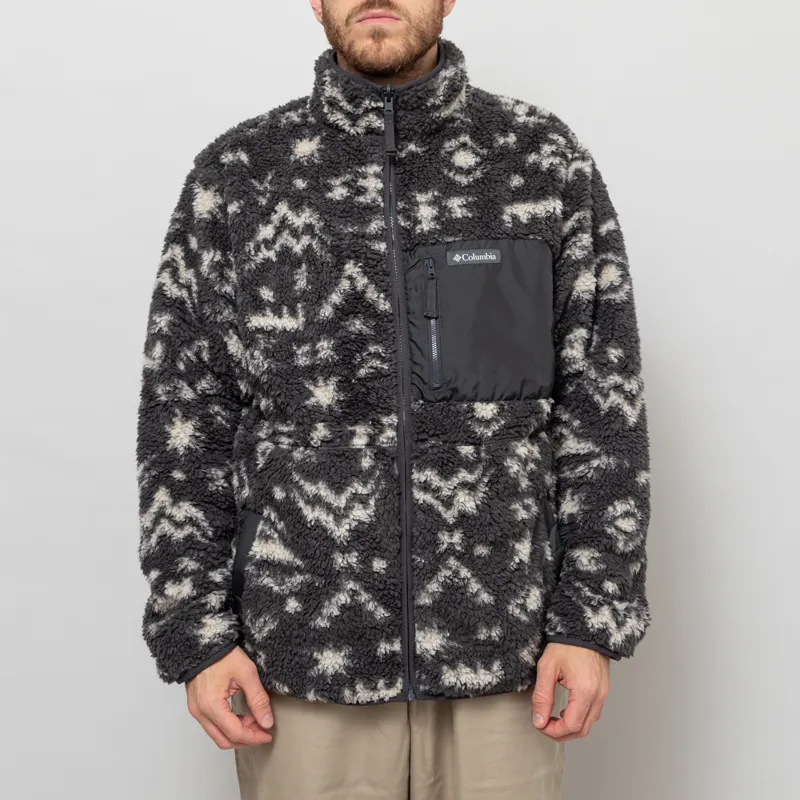 Columbia Winter Pass Reversible Sherpa Fleece Jacket Shark Peaked Tonal