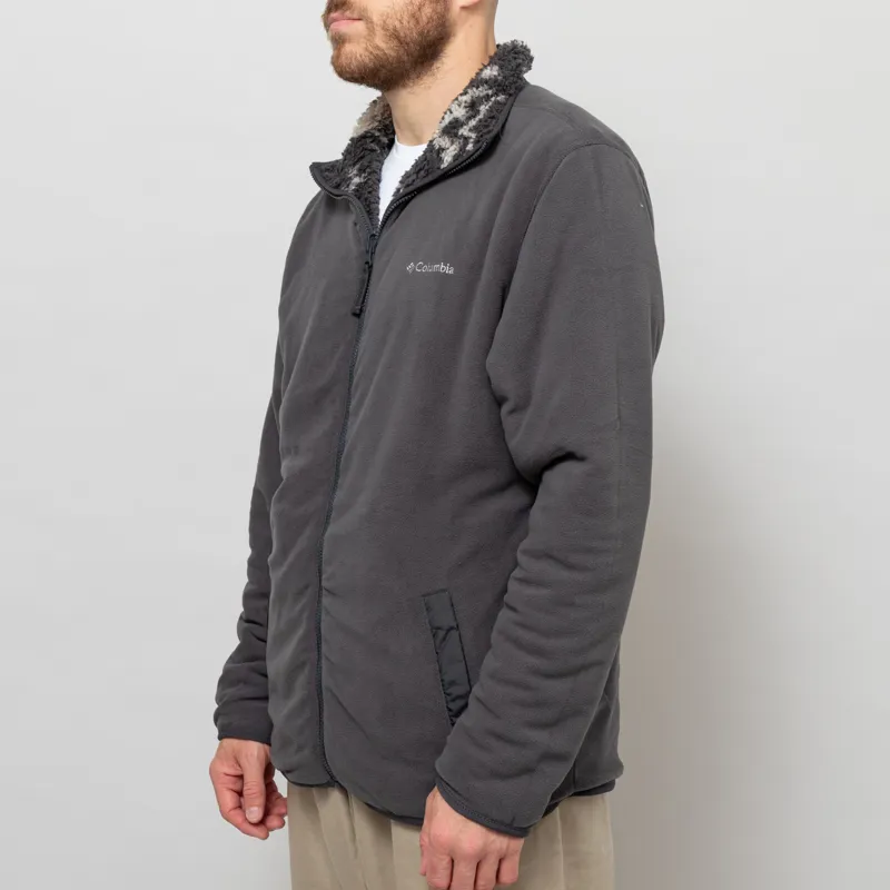 Columbia Winter Pass Reversible Sherpa Fleece Jacket Shark Peaked Tonal-12