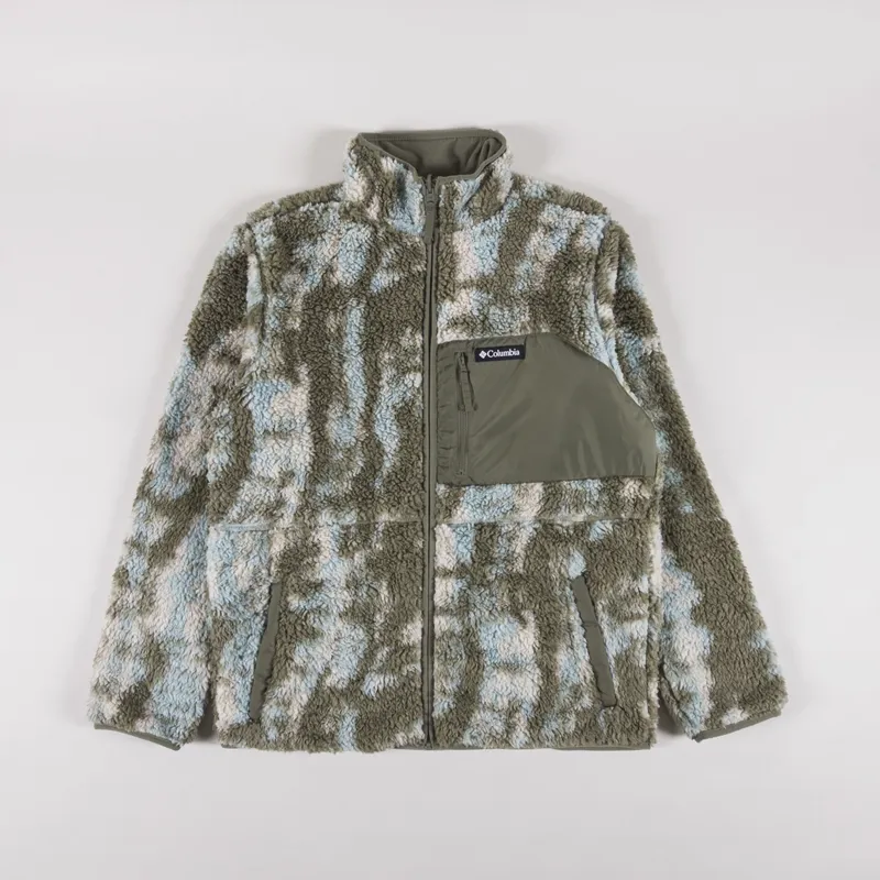 Columbia Winter Pass Reversible Sherpa Fleece Jacket Stone Green Tracks