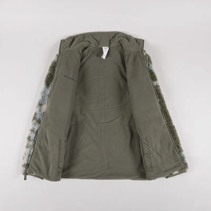 Columbia Winter Pass Reversible Sherpa Fleece Jacket Stone Green Tracks-3