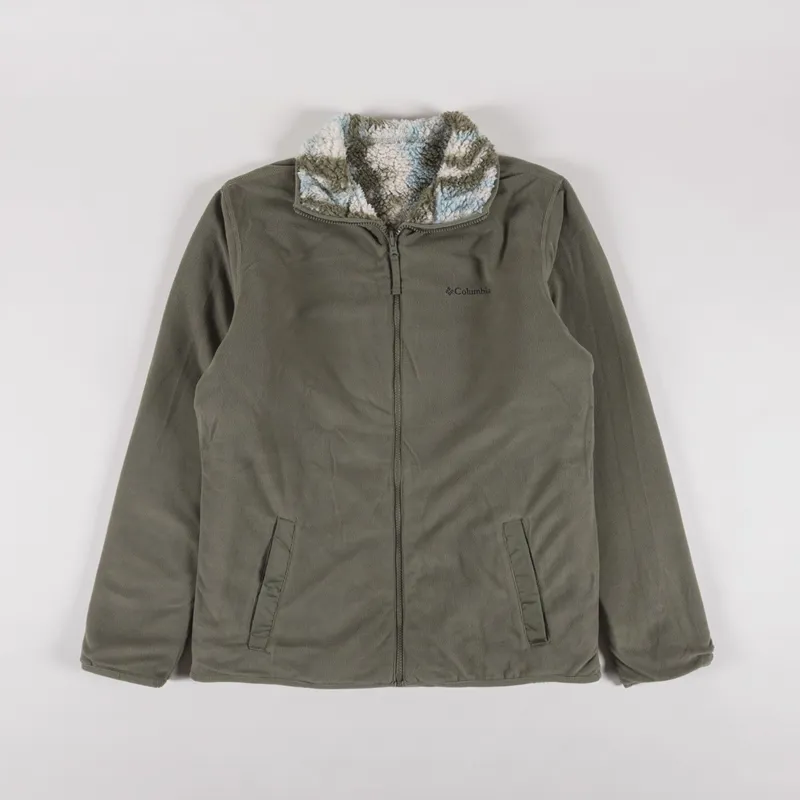Columbia Winter Pass Reversible Sherpa Fleece Jacket Stone Green Tracks-1