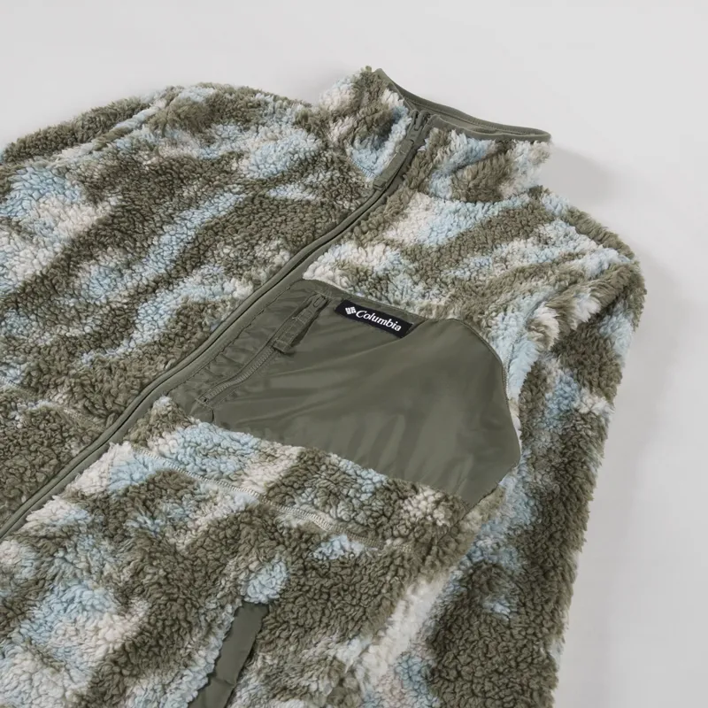 Columbia Winter Pass Reversible Sherpa Fleece Jacket Stone Green Tracks-5