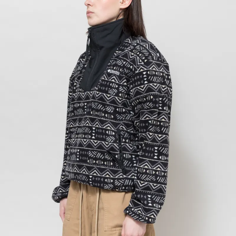 Columbia Womens Sequoia Grove Printed Half Zip Fleece Black Horizons-1