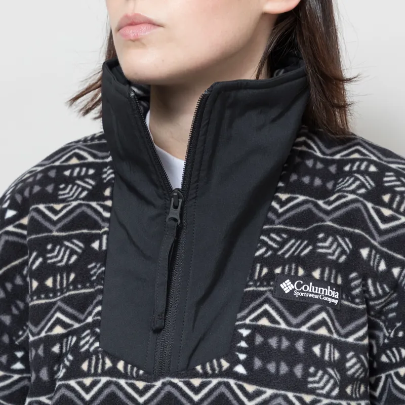 Columbia Womens Sequoia Grove Printed Half Zip Fleece Black Horizons-3