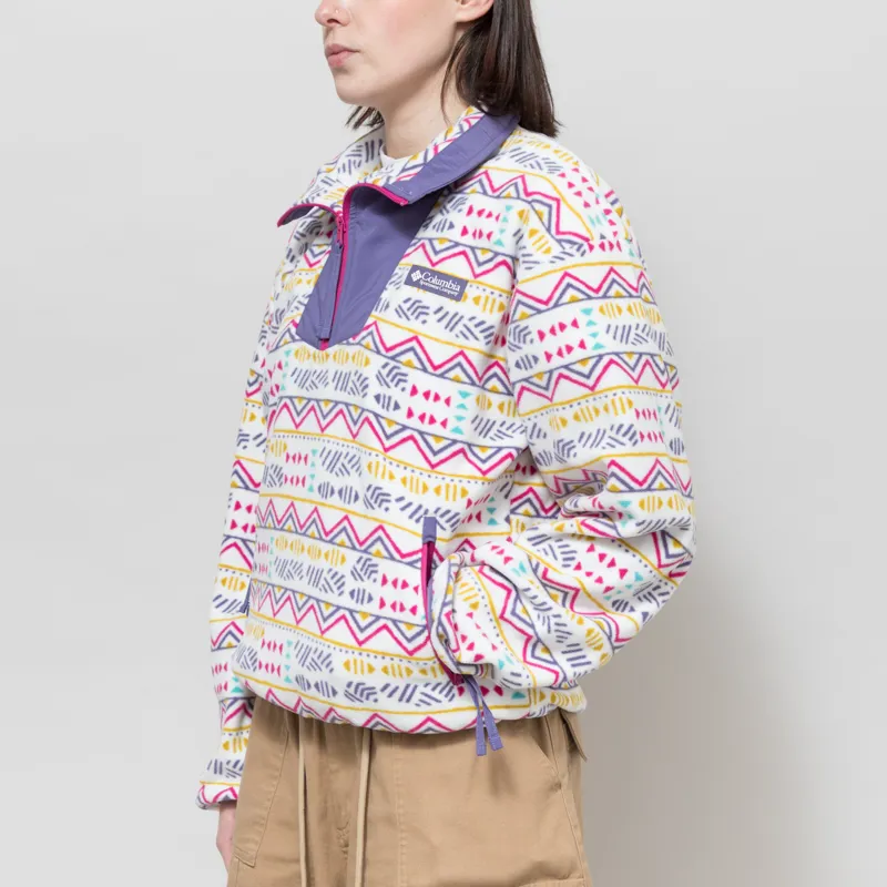 Columbia Womens Sequoia Grove Printed Half Zip Fleece Sea Salt Horizons-1