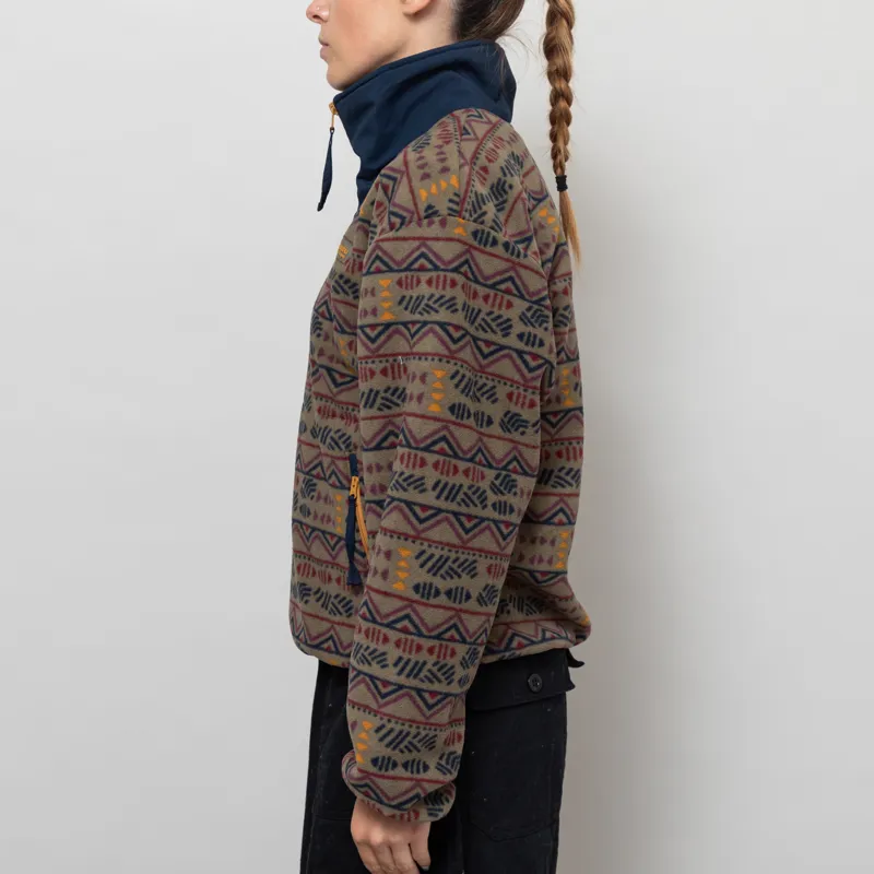 Columbia Womens Sequoia Grove Printed Half Zip Fleece Stone Green Horizons-2