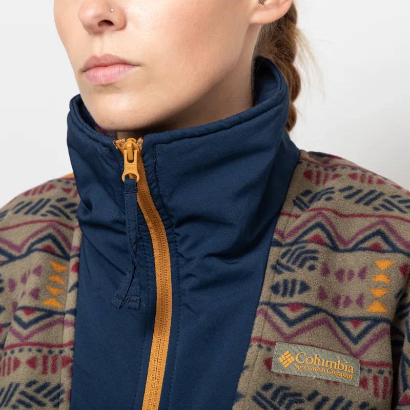 Columbia Womens Sequoia Grove Printed Half Zip Fleece Stone Green Horizons-5