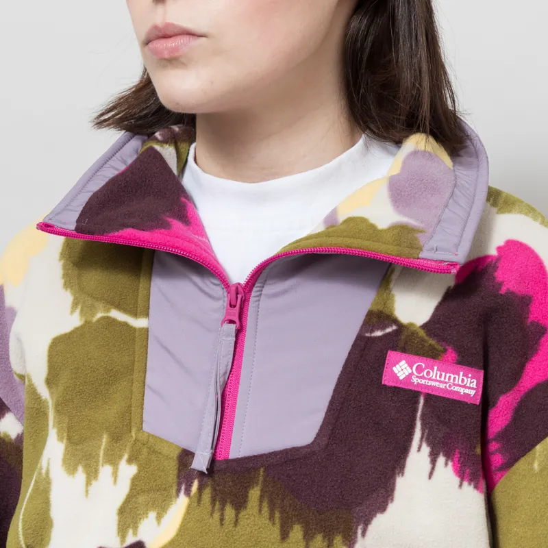 Columbia Womens Sequoia Grove Printed Half Zip Fleece Fuchsia Ikatbloom-3